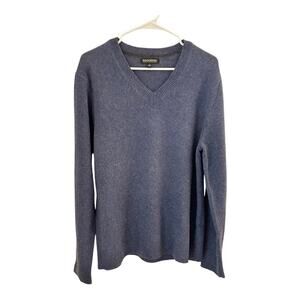 Banana Republic Men’s V-Neck Sweater Blue Wool Long Sleeve Preppy Large L